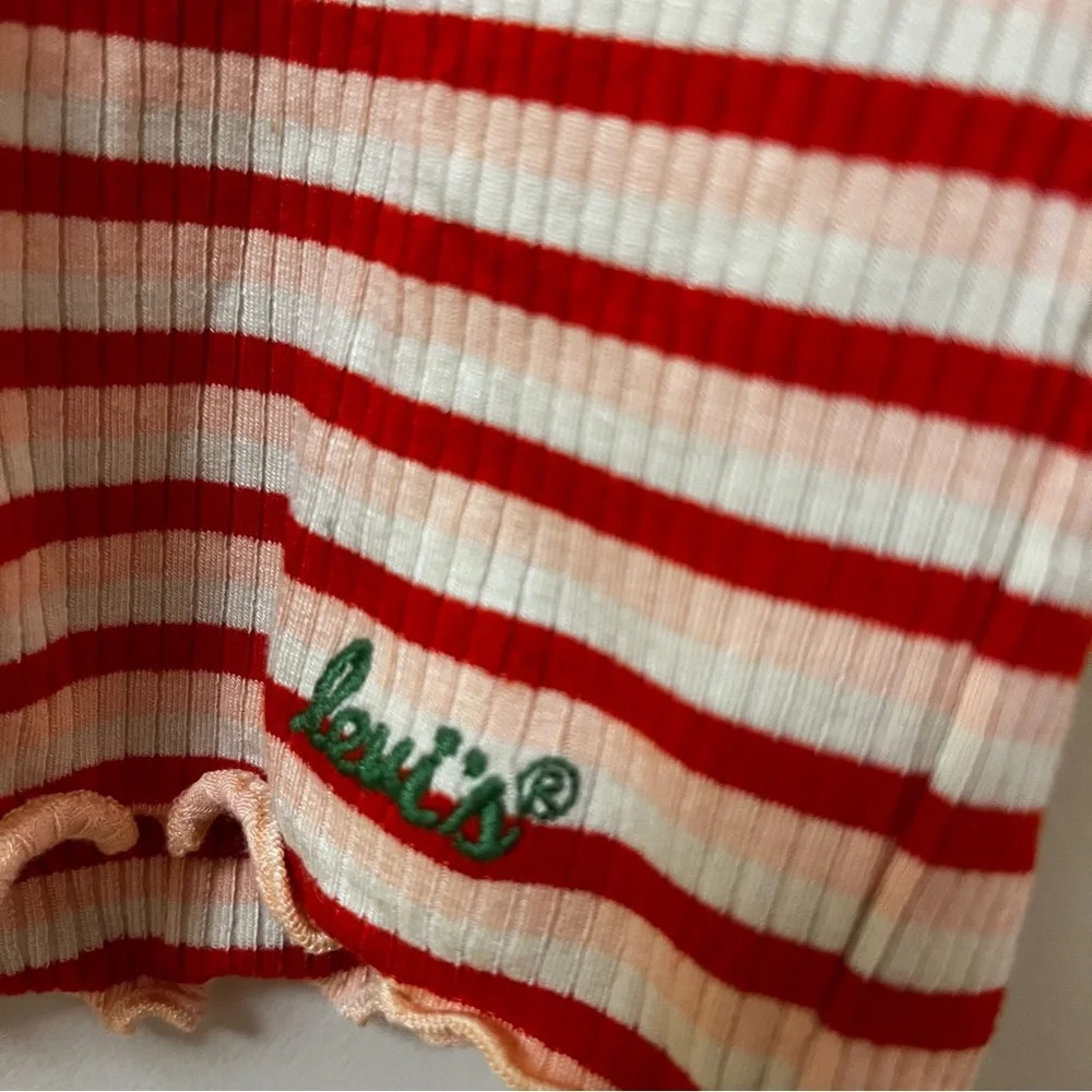 Levi’s Striped Short Sleeve shirt with ruffles-Size Girls M- NWT - Picture 5 of 9